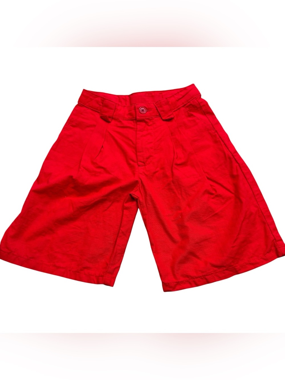 Boys LC Waikiki Brand Red Linen Blend Shorts Size 8 Adjustable Waistband